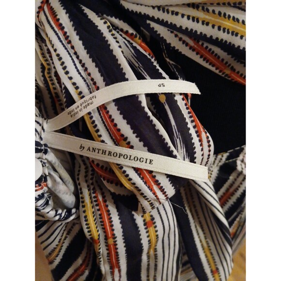 By Anthropologie Bare Cutout Bandeau Maxi Dress Geometric Stripes Coastal Hippie - Picture 10 of 12